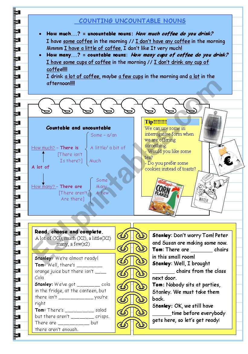 Some Any Much Many A Few A Little Grammar And Exercise Esl Worksheet By Vernica